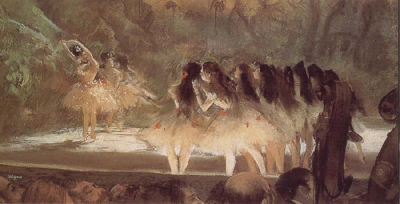 Edgar Degas ballerina-s performance at opera house in Paris France oil painting art